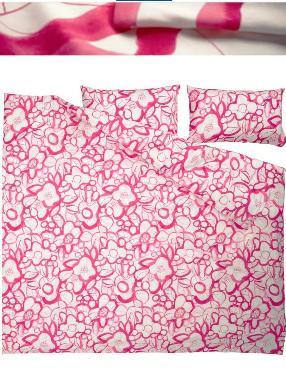 NWT King Size Duvet Set white and pink floral pattern